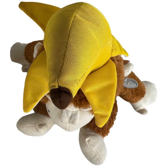 Carousel Softtoys Marley Monkey Plush Banana Hat On Head Brown 18 Inch Vintage - Picture 9 of 9